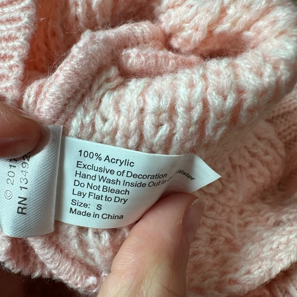 Cozy Pink Knit Sweater for pet dog